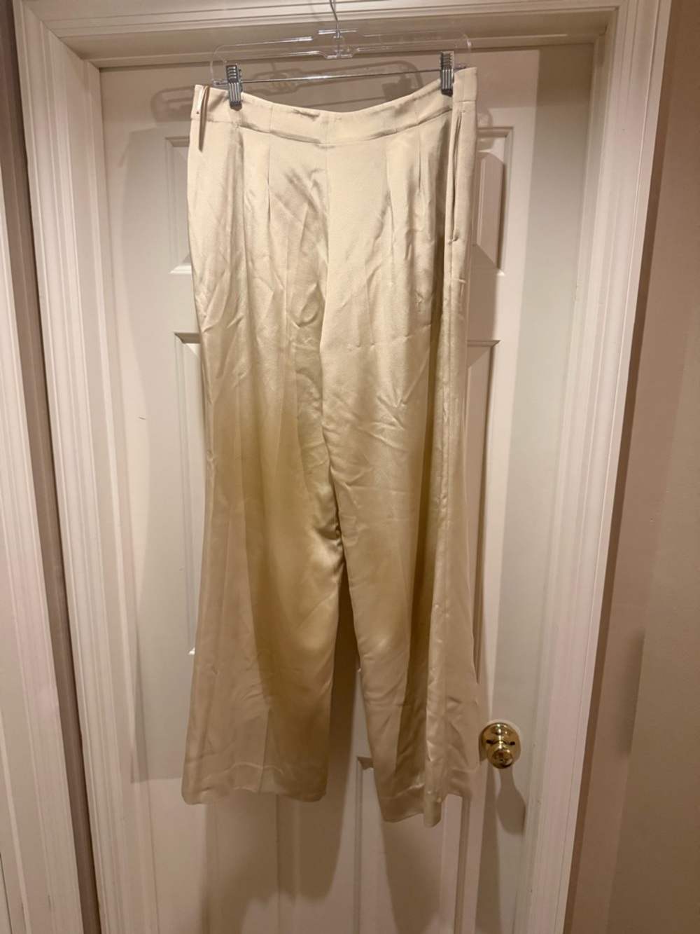 LILYSILK 100% Silk Trousers Straight Leg Pants - Dune - Picture 4 of 6